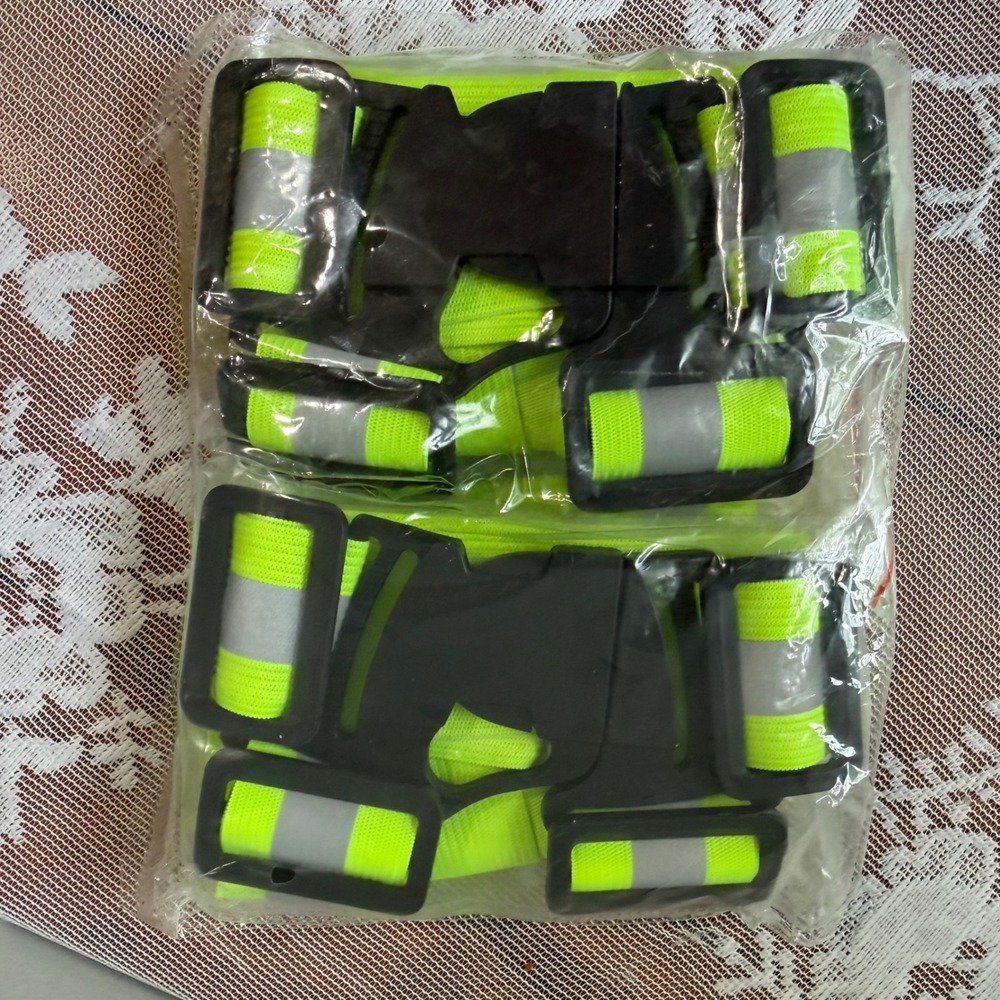 Unbranded 3pc Hi Vis Reflective Safety Gear Unisex OS Neon Yellow New Adjustable